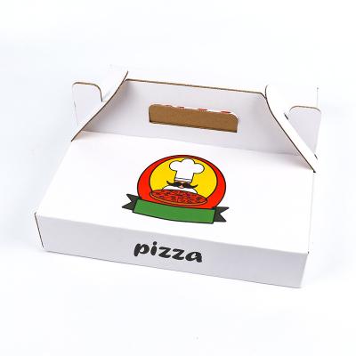 China Recyclable All Size 9 10 12 14 Custom Wholesale Logo Package Personalized 18 inch Corrugated Cardboard Printed Pizza Paper Boxes With Handle for sale