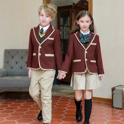 China Breathable European And American College Style Three Piece Set Medium School Uniform for sale