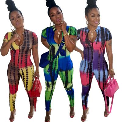 China Women's Breathable Fashion Skinny Sports Overalls Multicolor Printed One-Piece Overalls for sale