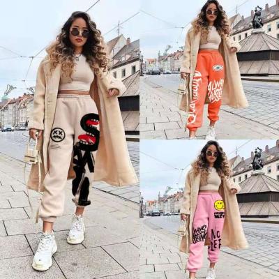 China Dropshipping Breathable Printed Thickened Sweater Sports Tracksuit Women Pants Womens Pants for sale