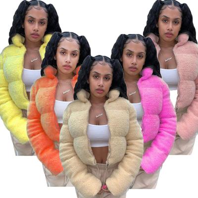 China Solid Color Viable High Quality Long Sleeve Zipper Lambswool Faux Fur Coat Coats For Ladies Womens Coats for sale