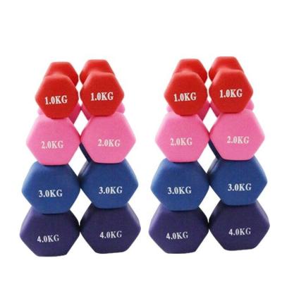 China Durable Amazon Hot Sale Neoprene Hex Dumbbells For Lady Weightlifting Training for sale