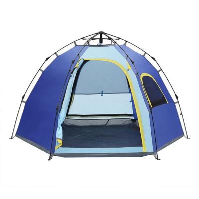 China Extended Type Waterproof Pop Up Camping Hexagon Tent Beach Sun Shade Automatic Instant Shelter Tent For 3-4 Persons for sale