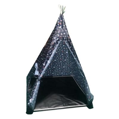 China Fire Retardant Kids Play Tent House Indian Teepee For Kids Cotton Canvas Tents Child Window Teepee Indoor Tents With PVC for sale