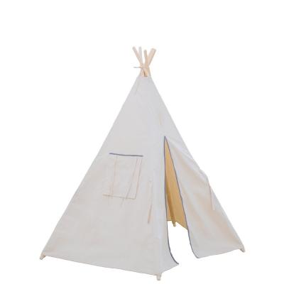 China Toy Kids Children White Beige Soft Organic Cotton Canvas Teepee Tent For Sale for sale