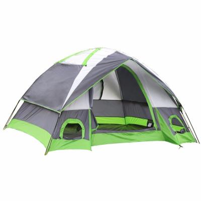 China Diagonal Tying Type Custom Logo 4 Person Double Camping Outdoor Waterproof Camping Tent Family Tent Traveling Tent for sale