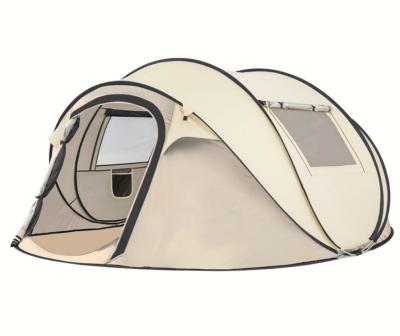 China Diagonal Bracing Type Outdoor Waterproof Polyester Pop Up Camping Tent 3 Person Family Tent for sale