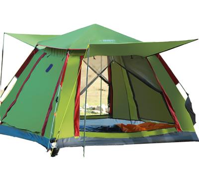 China Diagonal tie type portable outdoor use canvas camping four-door canvas tent for sale for sale