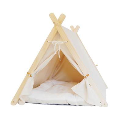 China Hand wash pet teepee samll animals play house cotton foldable bed toy tent for sale