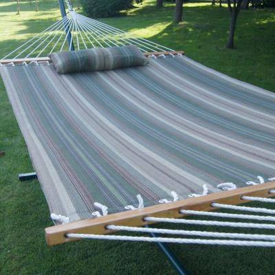 China Outdoor Furniture 2 People Poly Fiber Camping Hammock With Hardwood Spreader Bar Factory for sale