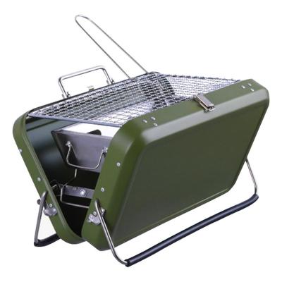 China Easily Assembled Best-selling Stainless Steel Outdoor Folding Barbecue Grill Portable Luggage Type Camping Trip Charcoal Grill for sale