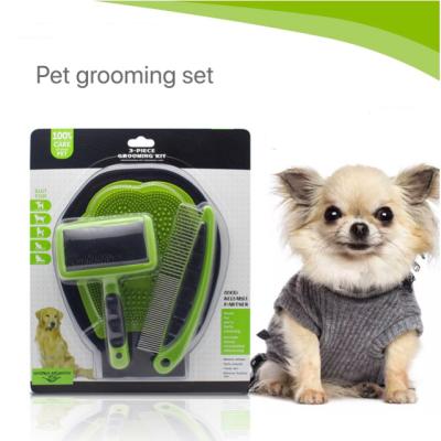 China 2021 Pet Dog Viable Cleaning Set Bath Set Cat Hair Gloves Comb Float Hair Cleaning Straight Beauty Comb for sale