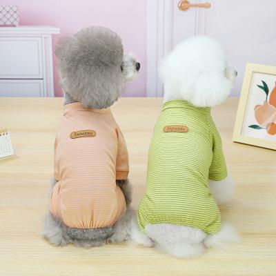 China Sustainable Pet Spring And Summer Clothes Striped Home Pet Summer Clothes Quadruped Clothes for sale