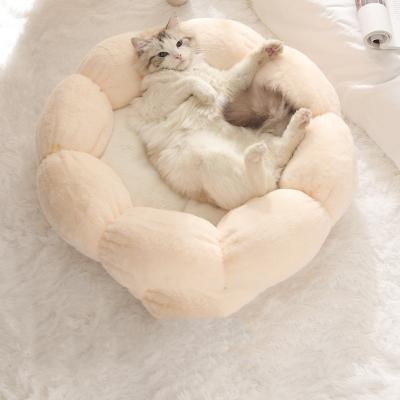 China Viable Soft Pet Bed Flower Nest Warm Keeping Mattress for Dogs and Dogs Thicken Dog Bed Cushion for sale