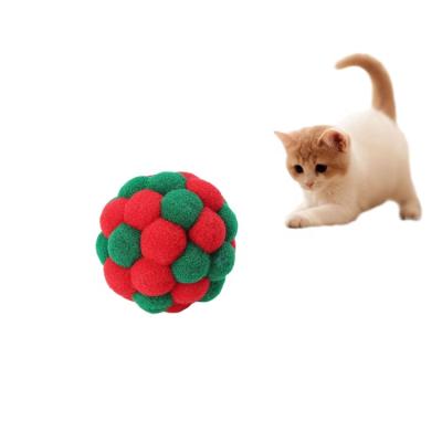 China Viable Funny 4cm Toys Shapes Cute Plush Ball Bell Chew Toy Pet Toy Supplies Pet Accessories for sale