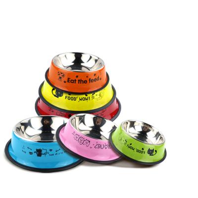 China Wholesale Custom Automatic Non Slip Stainless Steel Colored Dog Bowls for sale