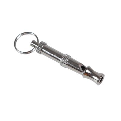 China Viable Border With Adjustable Groove Stainless Steel Dog Whistle Dog Lanyard Pet Training Whistle for sale