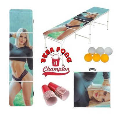 China Eco-freindly Outdoor Folding Game Table Party Design Bierpong Table 8ft Beer Pong Tables [Free Sample] BeerPong For Cheap for sale