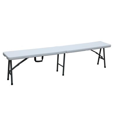 China 183cm 6ft Rectangular HDPE Outdoor Garden Folding Plastic Fold-in-Half Bench For Camping for sale