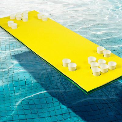 China Eco-freindly Customizable Floating Pool Beer Play Floating Mat Outside Water Sports Foam Beer Play Mat for sale