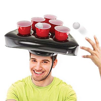 China Eco-freindly Beer Pong Hat Inflatable Beer Pong Hat Kids Toy Floating Pong Game Swimming Pool Party Supplies Beach Inflatable Toys Giant Beer Pong Hat for sale