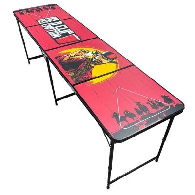 China Eco-freindly outdoor cheap beer die table folding custom 8ft led beer pong table with hole for sale