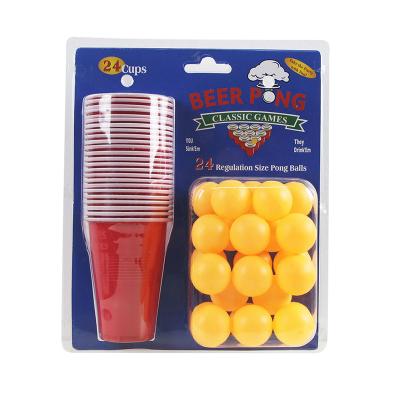 China Eco-freindly 48pcs/1set Beer Pong Game Kit Tennis Balls Cups Board Games Party Supplies Beer Pong Cups And Balls for sale