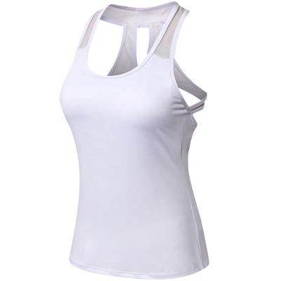 China Running Vest Antibacterial Women Yoga Gym Fitness Clothes Upper Ladies Mesh Tank Tops Sports for sale