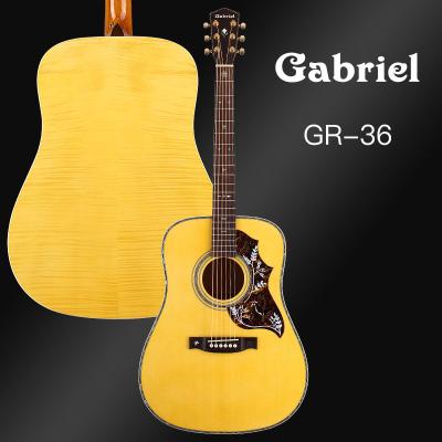 China Solid Engelmann Fir Amphitheater Gabriel Guitar Maker Supply 41 Inch Maple Acoustic Guitar With High Gloss Paint For Sale Custom Made for sale