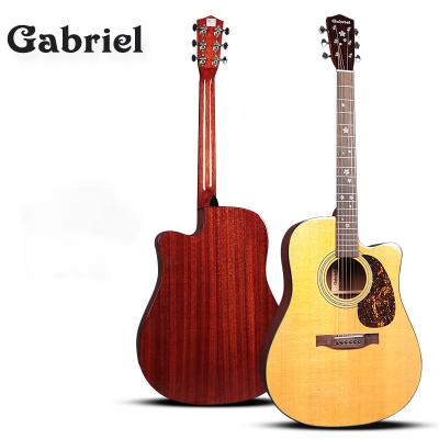 China Custom Made Sitka Fir Gabriel China Musical Instrument Manufacturer 41 Inch Top Solid Semi Acoustic Electric Guitar With Wholesale Price for sale