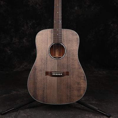 China Solid Sitka Fir Guitar Wholesaler Produce 38 Inch Body OEM Flawless Semi Acoustic Electric Guitar With Black Color For Sale for sale