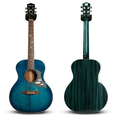 China Sitka Solid Fir Blue Color Guitar Factory Custom Top Solid Top Wholesale Acoustic Guitars For Girls for sale