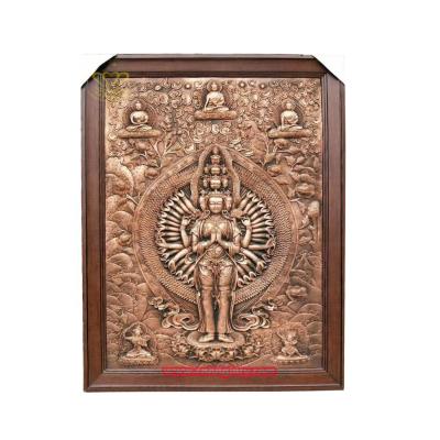 China Europe Hand Forged Bronze Crafts Buddha Sculpture Wall Art Relief Mural for sale