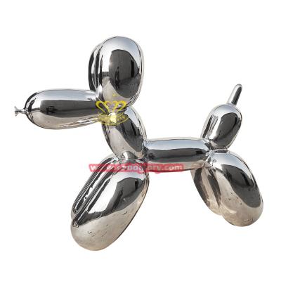 China Europe Hot Sale Plating Metal Crafts Stainless Steel Balloon Dog Statues for sale