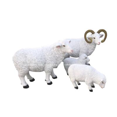 China Africa Garden Decor Sculpture Fiberglass Resin Sheep Statue Life Size Garden Sets for sale