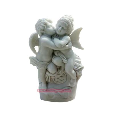 China Eco-friendly Natural Stone Crafts Boy And Girl Figure Statues Products Marble for sale