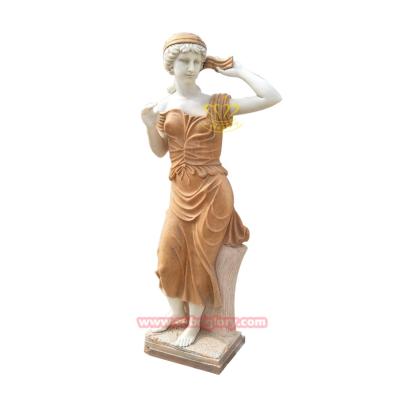 China Eco-friendly Luxury Hotel Ornaments Beautiful Lady Figure Statues Marble for sale