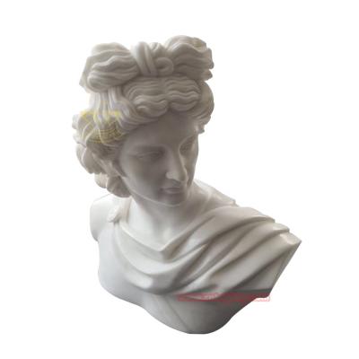 China Hot Selling Eco-friendly Natural Stone Carved Lady Figure Marble Bust Statues for sale