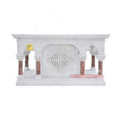 China Eco - Friendly Carrara Marble Church Products Altars Table For Religion Ornaments for sale