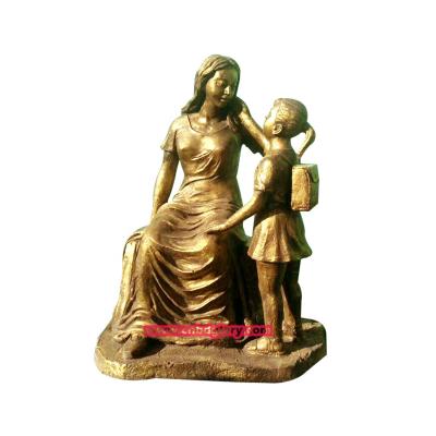 China Outdoor Ornament Sculpture China Garden Figure Bronze Mother And Child Statues for sale