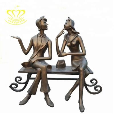 China Europe Garden Decor Life Size Bronze Abstract Metal Sculpture Figure Statue for sale