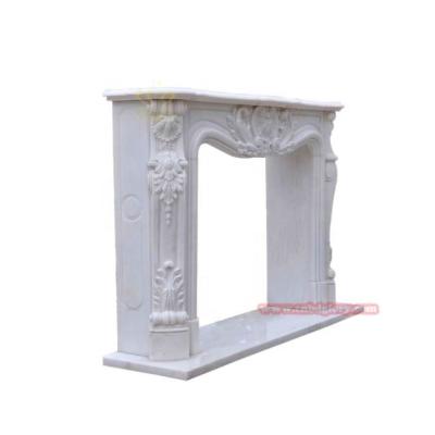 China Popular Modern High Quality Marble Fireplace Mantel Cast Stone Fireplace Mantels for sale