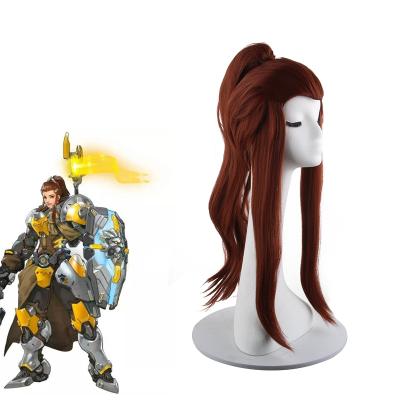 China Anime Straight Red-Brown OUCH Brigitte Lindholm Wholesale Heat Resistant Women Men Long Ponytail Cosplay Wig for sale