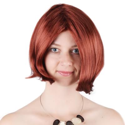 China High Quality Fire Proof The City Lady Style Ombre Short Brown 360 Synthetic Wig Headband Fashion Wig for sale