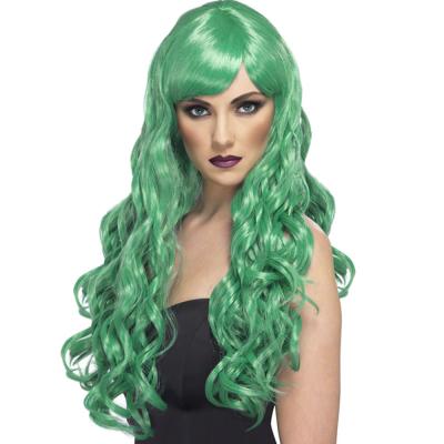 China HT Anime Wig High Quality Material Eco-friendly Wavy Red Synthetic Wig Halloween Party Wig Cosplay Hair Wig 80cm Long for sale