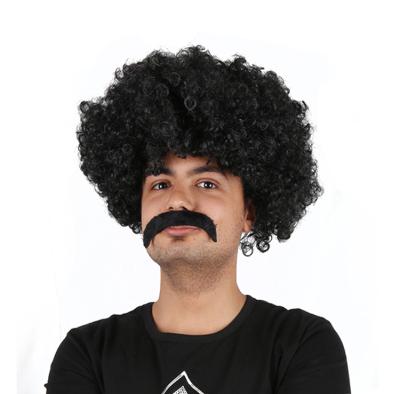 China 70s Men's Unisex Hair Afro Wig New Arrival Disco Wave Wig Afro Curly Clown Funky Style Flame Retardant Synthetic Hair Wig For Men for sale