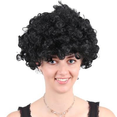 China Afro Wave Black Twist Short Curly Synthetic Wigs Afro Wig for sale