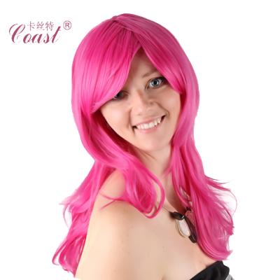 China Body Wave Best Sell Beautiful Pink Free Sample Long Hair Cosplay Wigs For Quadratic Element Girl for sale