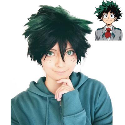 China Heat Resistant My Hero Academia Izuku Midoriya Wig Deku Anime Cosplay Short Green Wig for sale