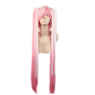 China Pink Sakura white ponytail two clips on ponytail cosplay wig for sale